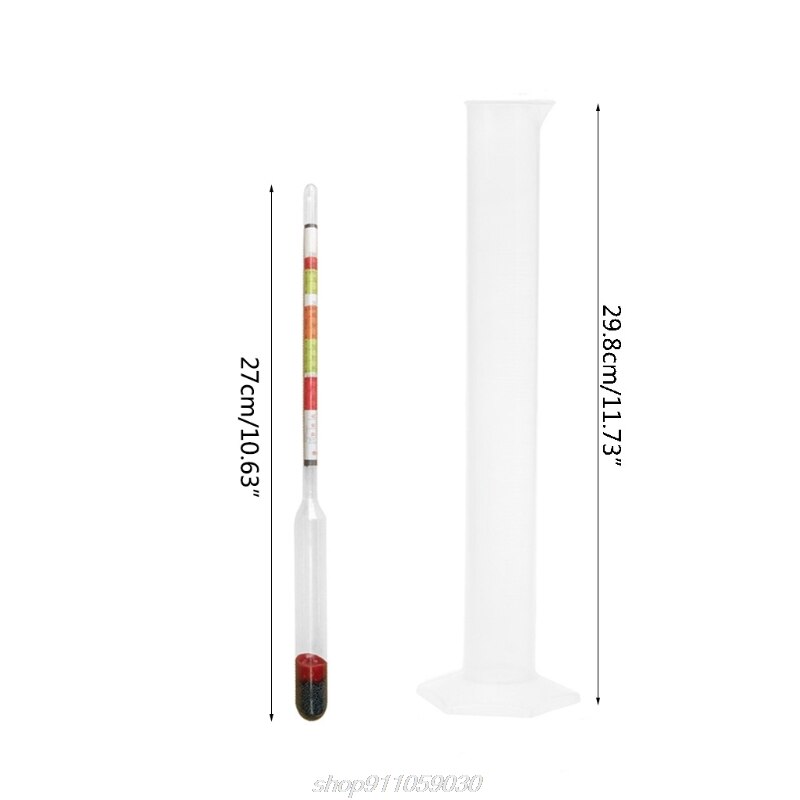 Beer alcohol meter 0.990-1.160 Portable 3 IN 1 Alcoholometer Hydrometer Glass Tester 250 mm Home Beer Wine N27 20