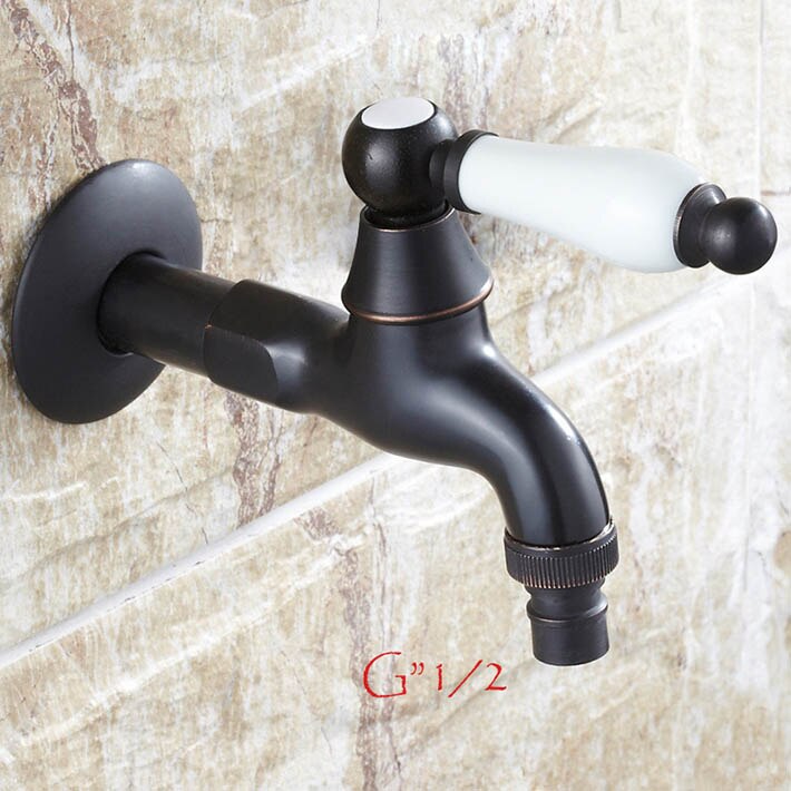 Decorative Solid Brass Cross Garden Outdoor Faucet washing machine tap with ceramic oil rubbed bronze