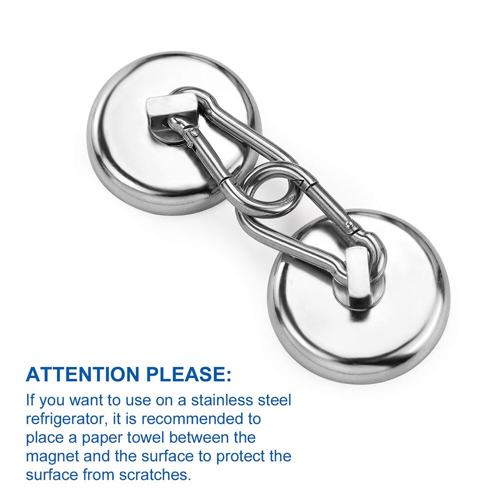 'The Best' Magnetic Hooks Strong Heavy Duty Neodymium Magnet Hooks with Swivel Carabiner Hook for Refrigerator 4pcs 889