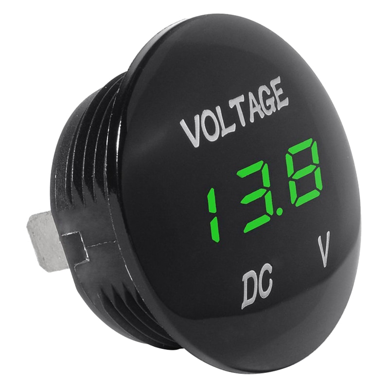 Voltage Meter Universele Voltmeter Digitale Display Waterbestendig Led Groene Kleur Voor 12V-24V Dc Auto Motor automobiel Tru