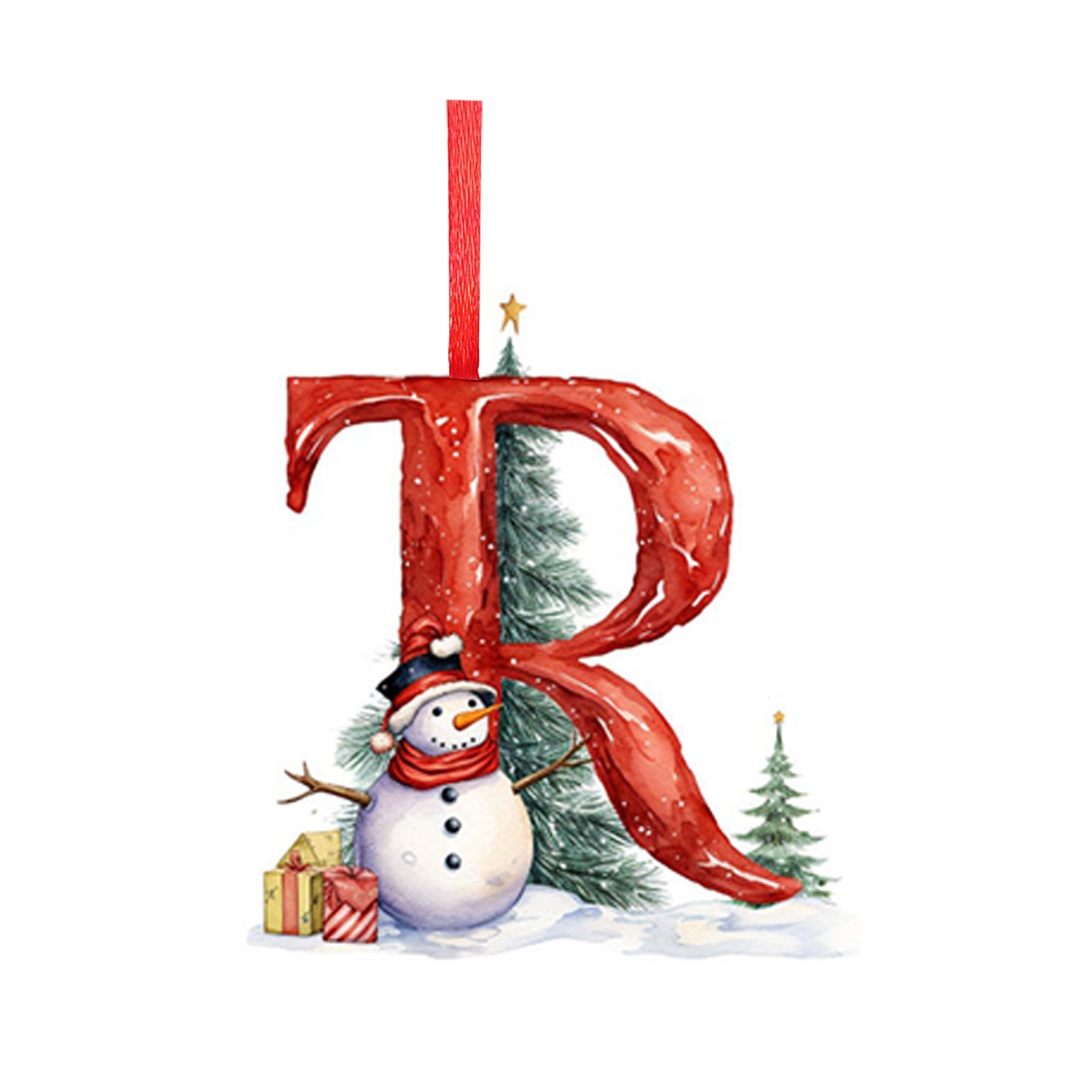 Kerstboom Decoratie 2D Brief Hanger Acryl 26 Letter Hanger Opknoping Kerstboom Ornament Accessoires navidad: Bordeaux