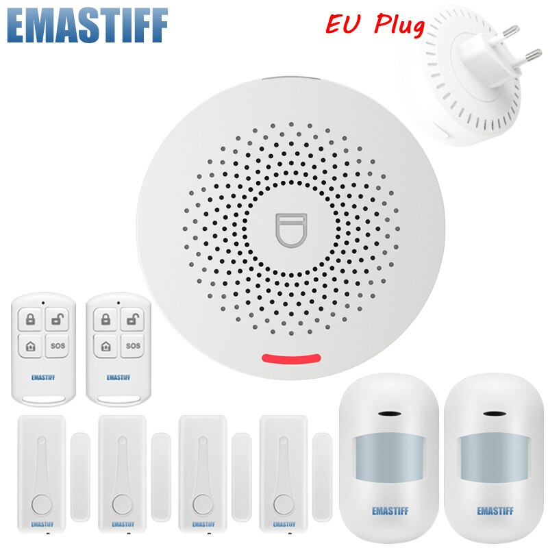 Tuya smart Wifi Home Burglar Alarm System 433MHz Wireless Siren Home Alarm Smart Life / Tuyasmart / Alexa /Google Home APP: W5B242
