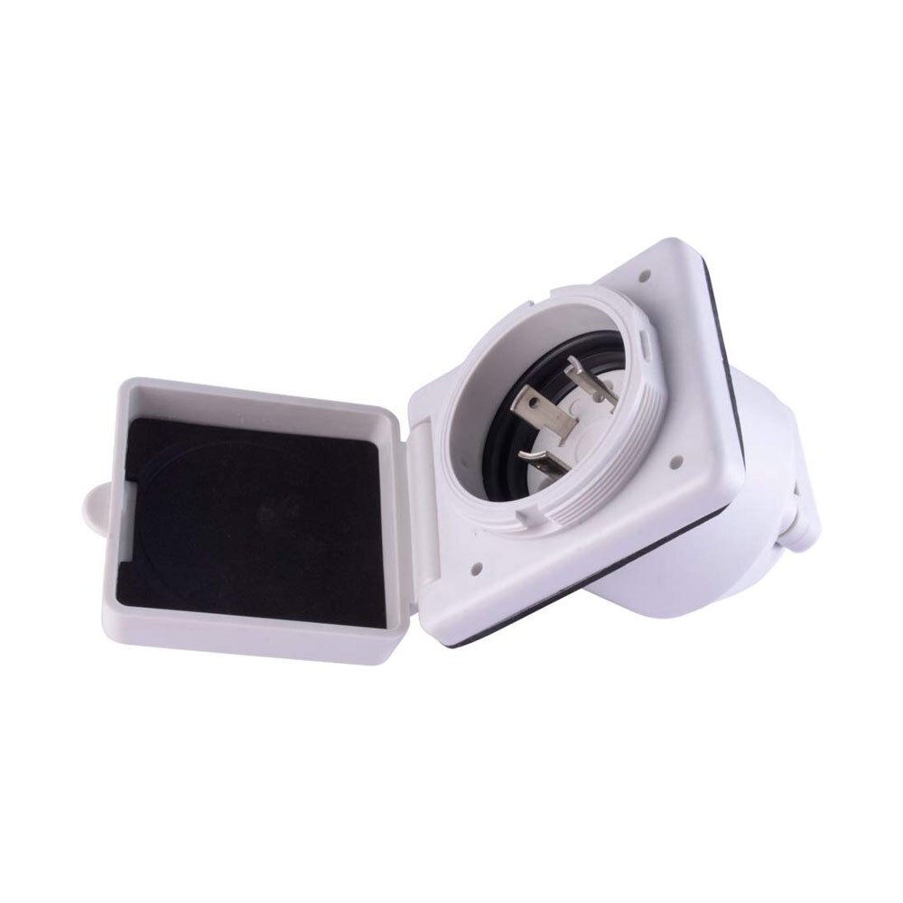 30A 125V Power Inlet Receptacle RV Power Twist Lock Inlet with 3 Stainless Steel Pins Marine Shore Power Inlet for Camper RV