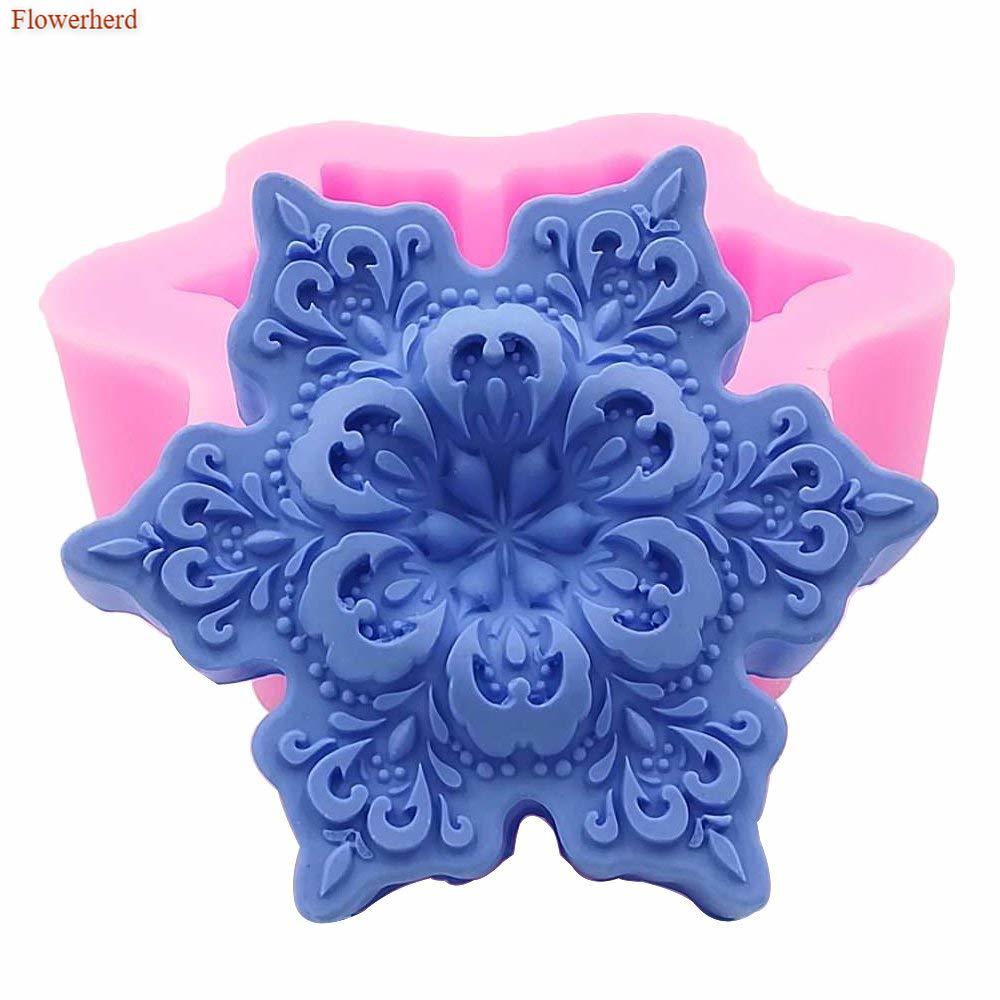 3d jul snöflinga form tvål silikonform tvåltillverkningsverktyg gör-det-själv fondantkaka choklad kexform handgjord silikonform