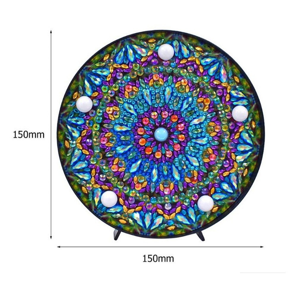 HUACAN lampe à peindre en diamant pour enfants | Bricolage, lampe mosaïque en diamant avec motif Mandala broderie diamant, de dessin animé, de noël pour enfants