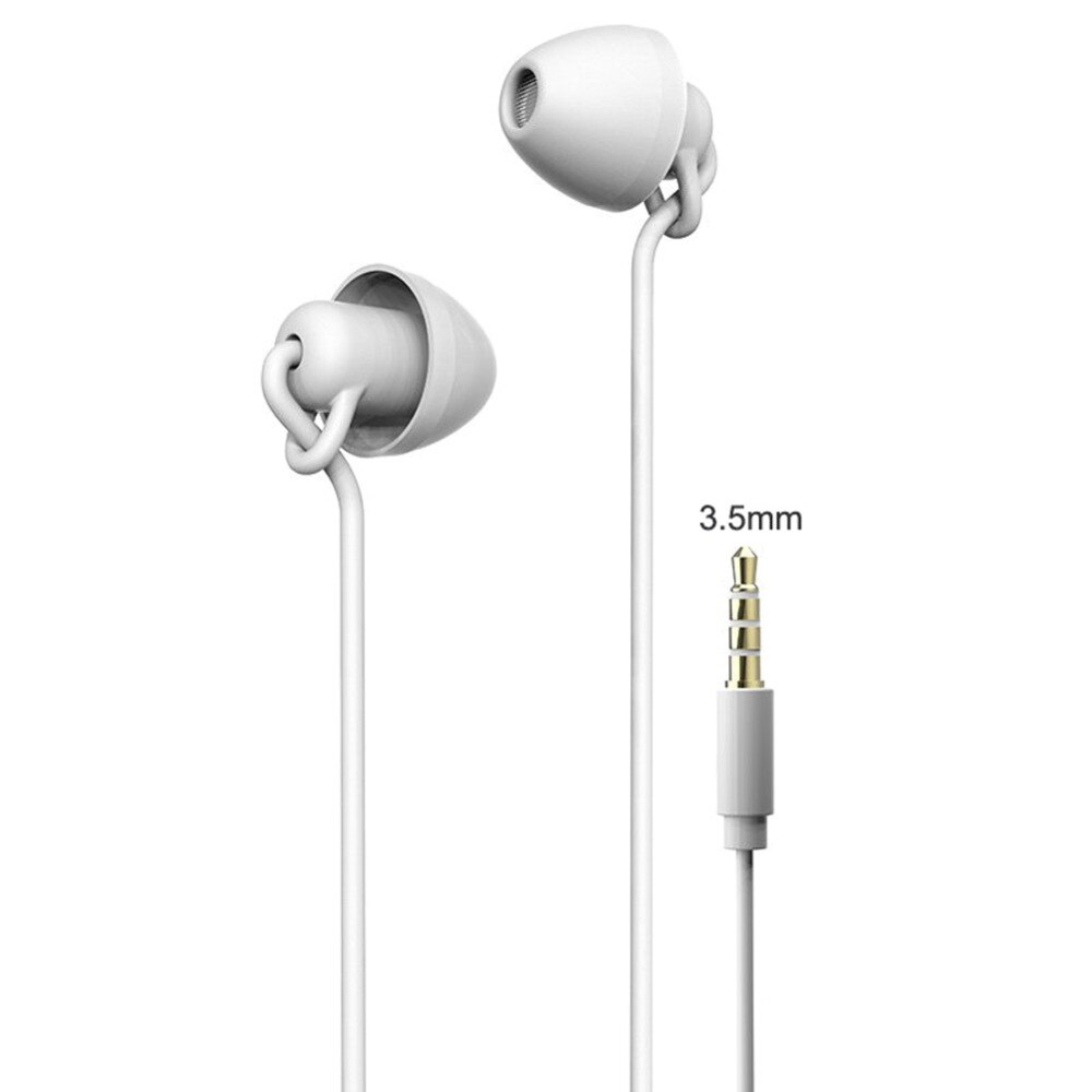 Écouteurs de sommeil HiFi Silicone souple casque dans l'oreille téléphone portable écouteur avec micro bruit suppression écouteur pour Xiaomi Huawei: WHITE