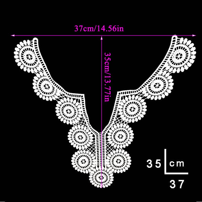 Escote de encaje blanco de , apliques bordados de tela de encaje, suministros de costura, Scrapbooking