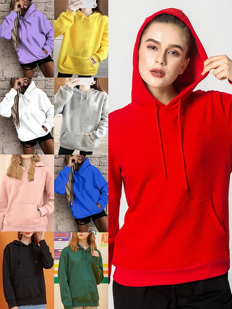 Sudaderas con capucha para parejas, jerséis, versión coreana, sudaderas informales, Tops informales de manga larga, ropa de mujer salvaje, sudadera de nueve colores