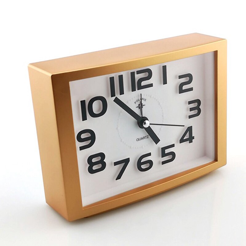 Square Alarm Table Clock Modern Gold Desktop Table Clocks Office Table Watch Desk Clock Accessories Reloj De Mesa Home Decor