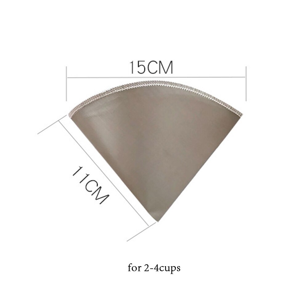 Reusable Pour Over Coffee Filter Mesh Paperless Coffee Filter Stainless Steel Cone Filter 3 To 4 Cup Coffee Drip Filter: V 4CUP