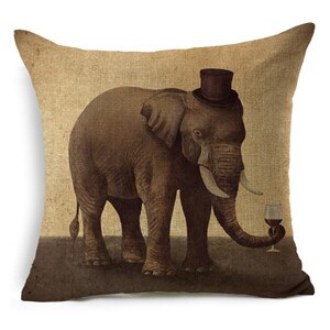 Coussins décoratifs de canapé cerf/Animal | , coussins de canapé sans noyau, Rhino en coton/Animal, décoration de la maison: Jaune
