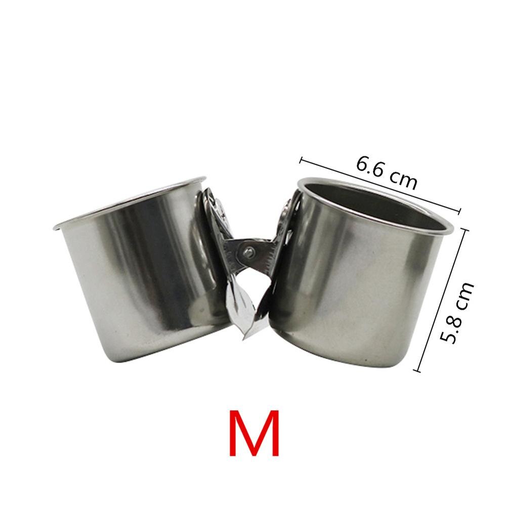 Comedero de acero inoxidable para aves, cuenco de agua para aves, soporte para jaula de loros, suministros para alimentación de aves, taza colgante para palomas, 1 ud.: Plata