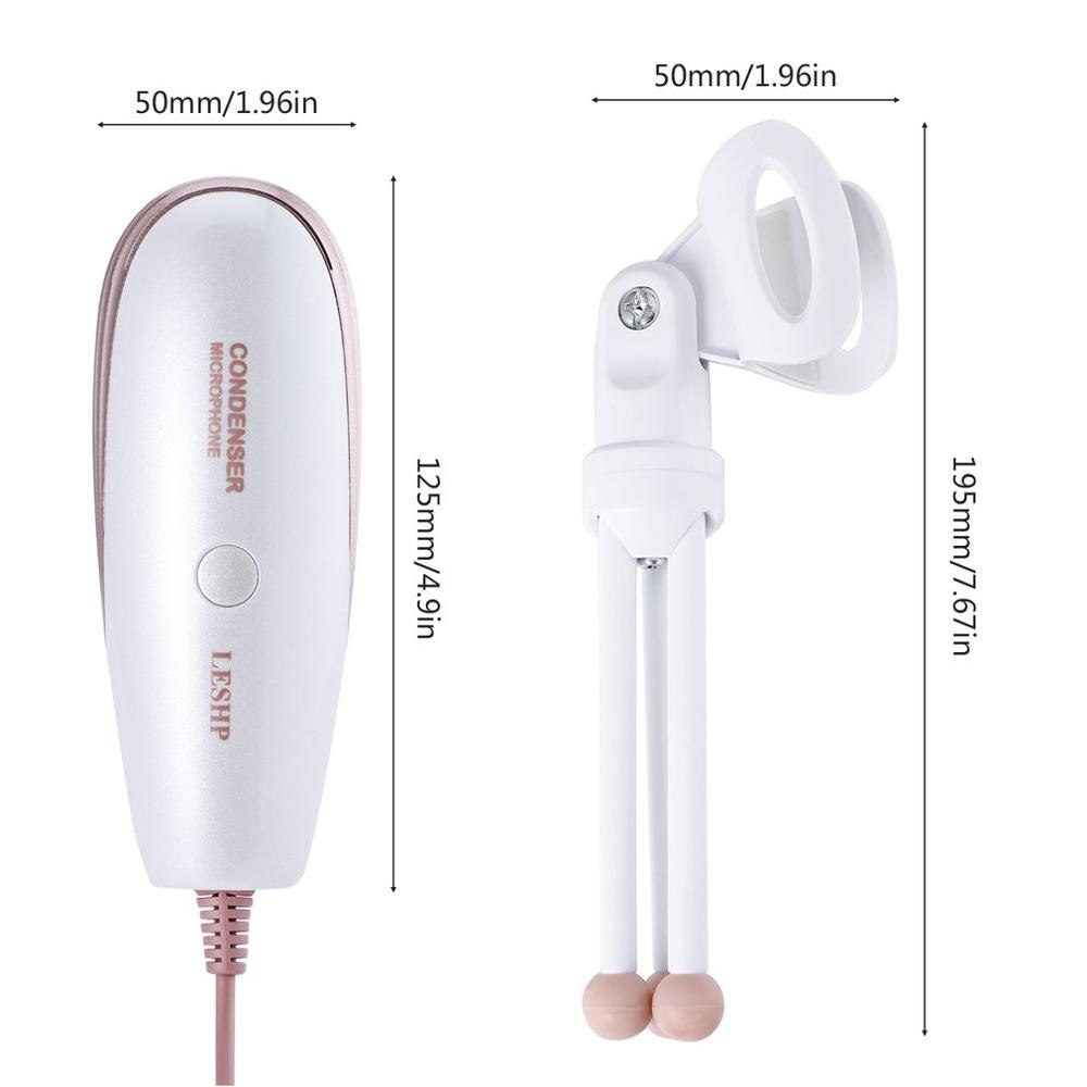 3.5mm Condenser Microphone Adjustable Streamline Studio Recording with Headphone Splitter for Video Chatting Singing