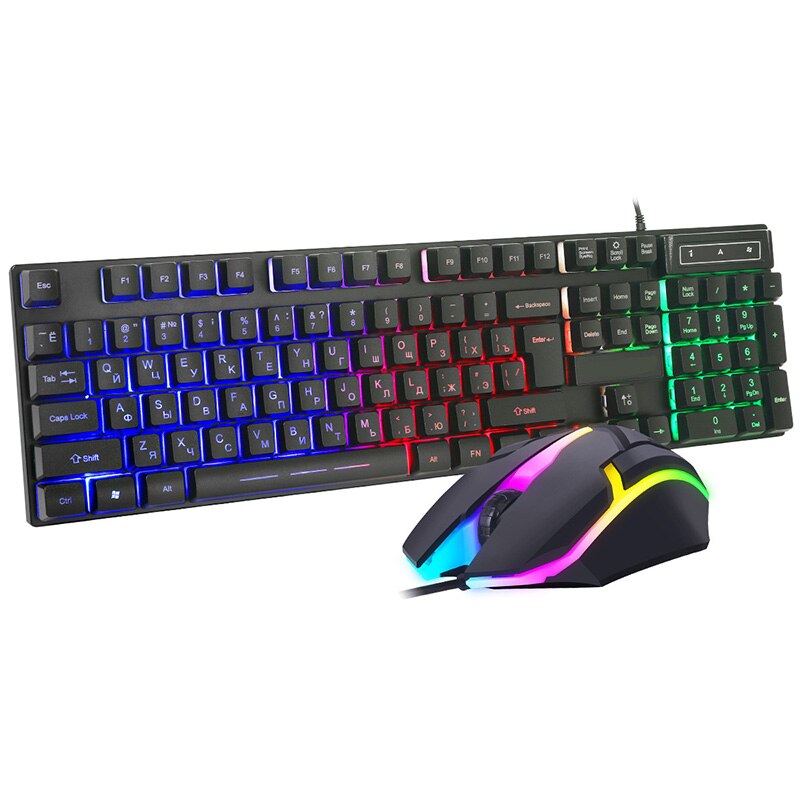 PC Gamer Gaming Keyboard Mouse For Computers Accessories Backlit Leds Russian Mechanical RGB Azerty Keyboard Kit Gamers Clavier