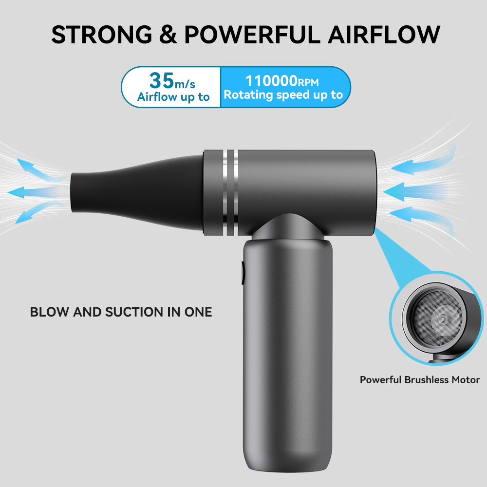 Booster W03 Mini Turbo Air Blower - 110,000 RPM Portable Electric Duster for Car/Keyboard/PC/Laptop Cleaning