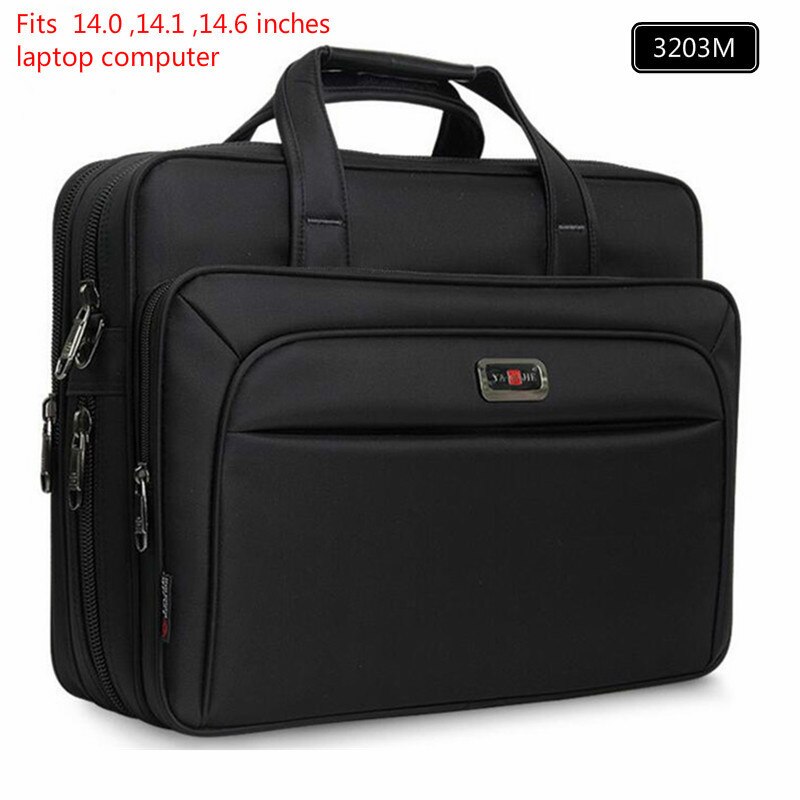 Grote Capaciteit Business Aktetas Laptoptas Mannen Schoudertas 14.1 15.6 16 Inch Reistas Mannen Casual Mode Handtassen: 15 inches Black