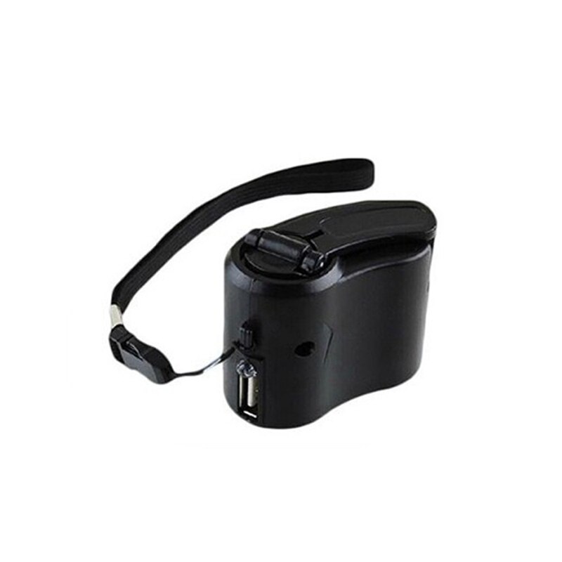 Portable Hand Cranked Power Dynamo Generator Outdoor Emergency USB Charger for Mobile Phone Camera Travel Charger: Black