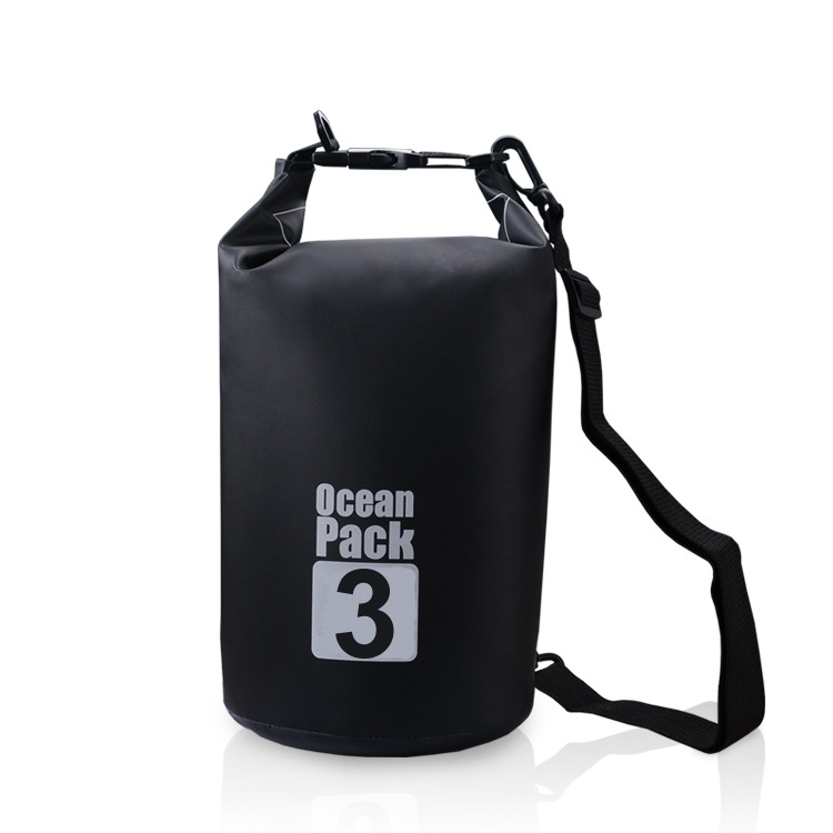 3L Wasserdichte Wasserdicht trocken Tasche Sack Lagerung Packung Beutel Schwimmen draussen Kajak Kanu Fluss Wandern Bootfahren: 3L Schwarz