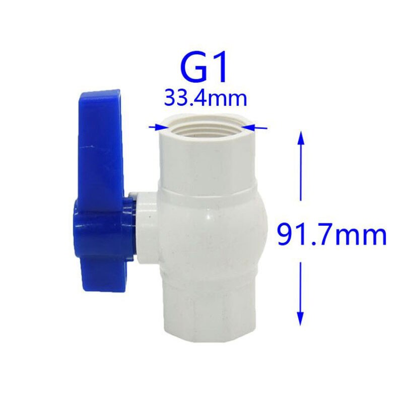 Pvc ball valve dn15 dn25 water flow control valve dn20 1" 1/2" 3/4 inch water pipe connector 1PCS: G1