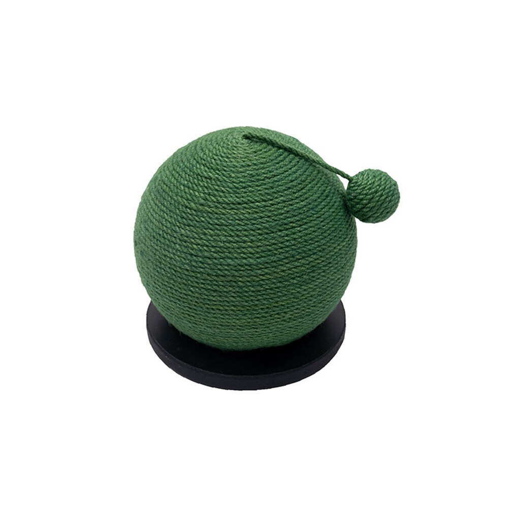 Sisal Cat Scratch Cactus Ball with Wood Base Cat Interactive Toy Knitted Cats Scratch Board Grinding Nails Protecting Furniture: Black base