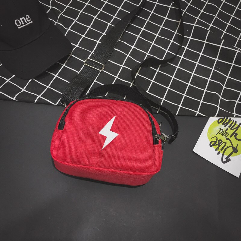 101818 adolescent petit décontracté toile messenger sac: Rouge
