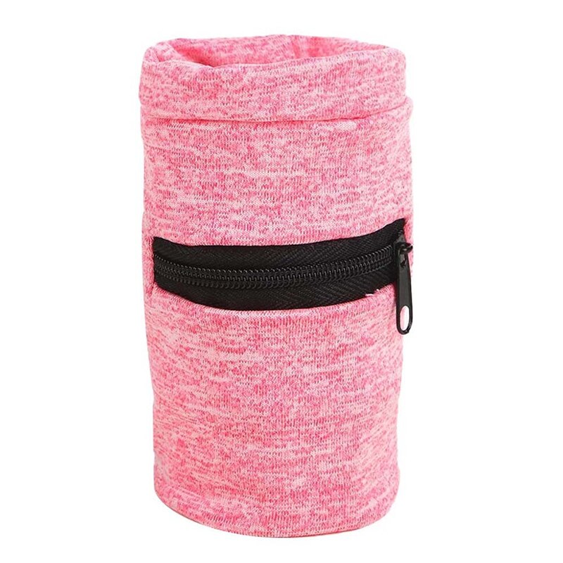 Sac de poignet en polaire noir avec fermeture éclair pour hommes, pochette portefeuille, sac de Sport, sac de rangement pour pièces de monnaie et clés, léger: Rose