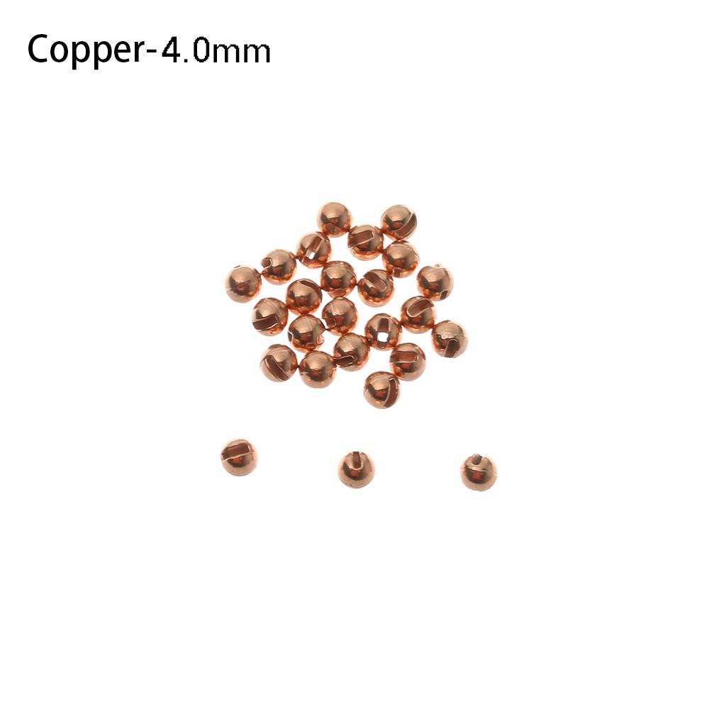 25 PCS/Lot 2.5/3.0/3.5/4.0mm Slotted Tungsten Alloy Beads Fly Tying Beads Nice Fly Tying Material Fishing Accessories: Copper-4.0mm