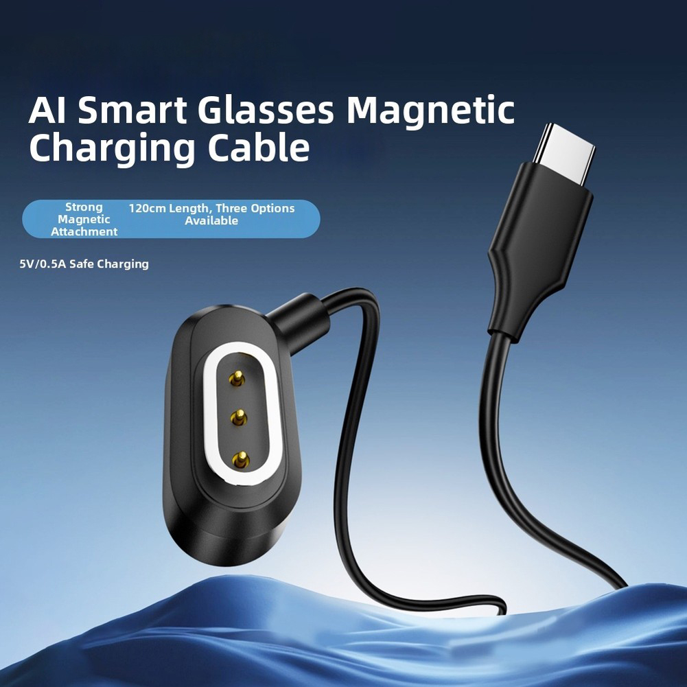 Magnetisches Ladekabel für Rokid für AI-Brillen, USB C, zuverlässiges, schnelles Ladegerät, Ersatzzubehör für intelligente Brillen