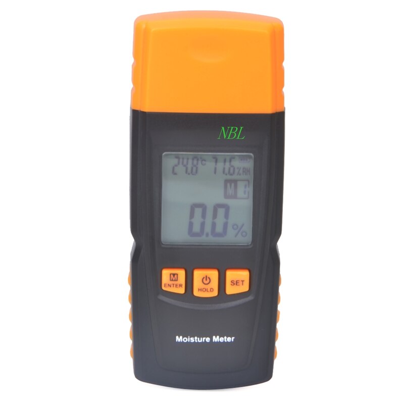 Digital LCD Display Wood Moisture Meter Gauge Humidity Tester Timber Damp Detector Hygrometer 4 Moisture level Data hold GM610