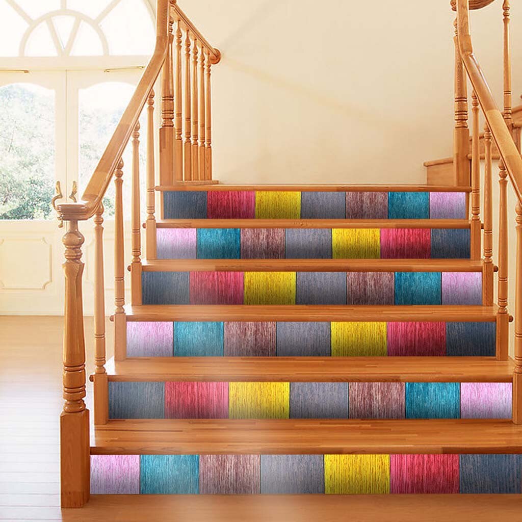 PVC Self-adhesive DIY Waterproof Stairs Stickers Wall Stickes Bedroom Stairs Decorative Home Decor house decor A0827: F