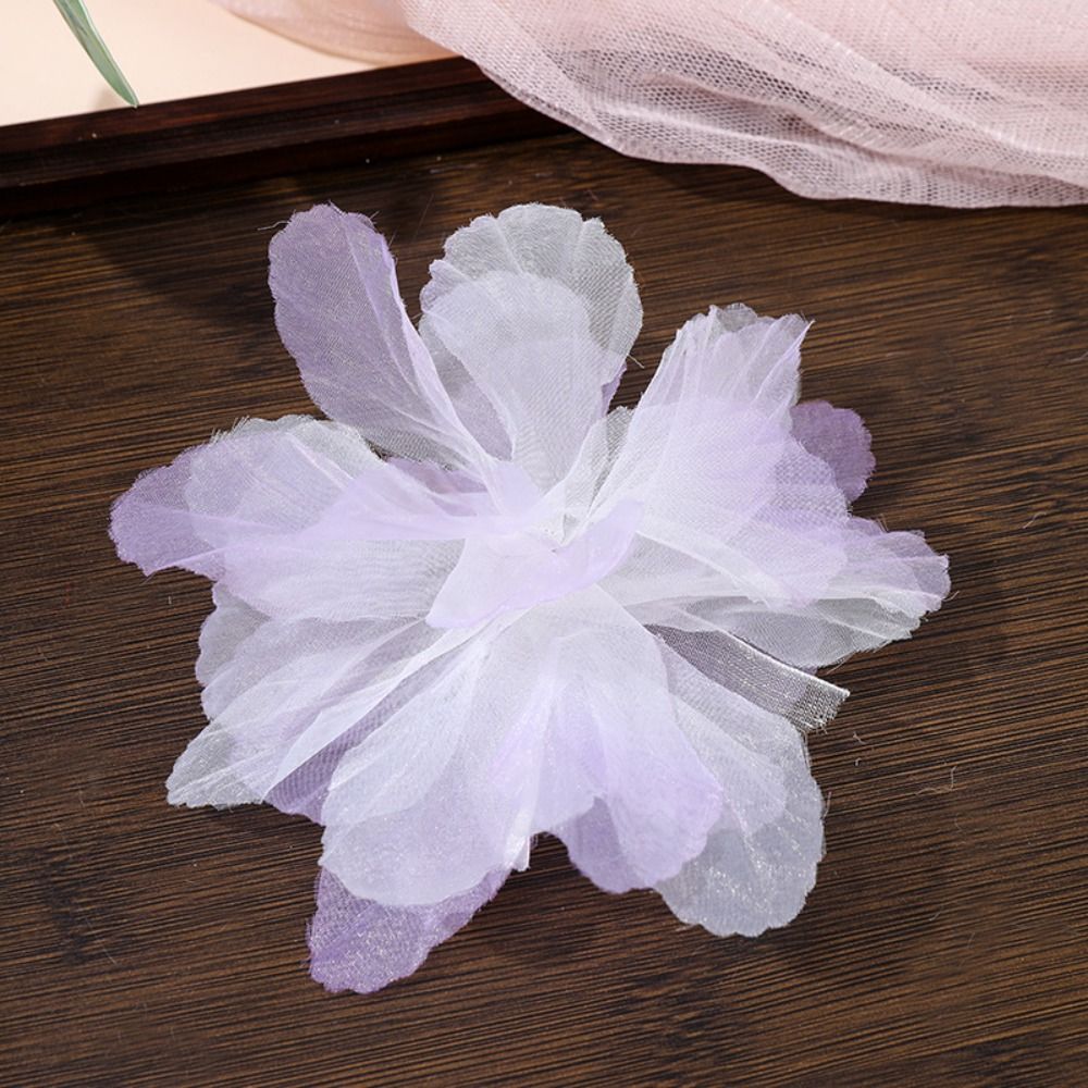 10 Stück künstliche Blumen, 3D-Organza-Blumenapplikationen, Blüzehn, DIY-Bastelarbeiten, Stoffapplikationen, mehrschichtige handgefertigte Stoffapplikationen, Kleiderdekoration: Laserhell