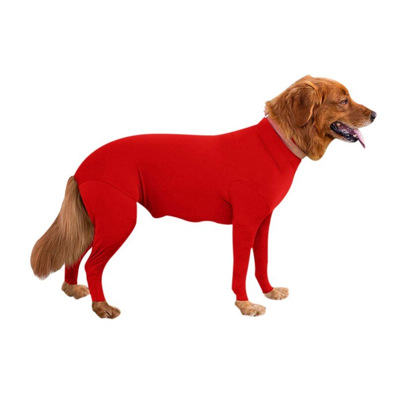 Traje de cirugía Post Pet después de la operación del perro beneficiosa para la recuperación de heridas, evita que la laminación de mascotas reduzca la extensión de las pulgas: Rojo / S