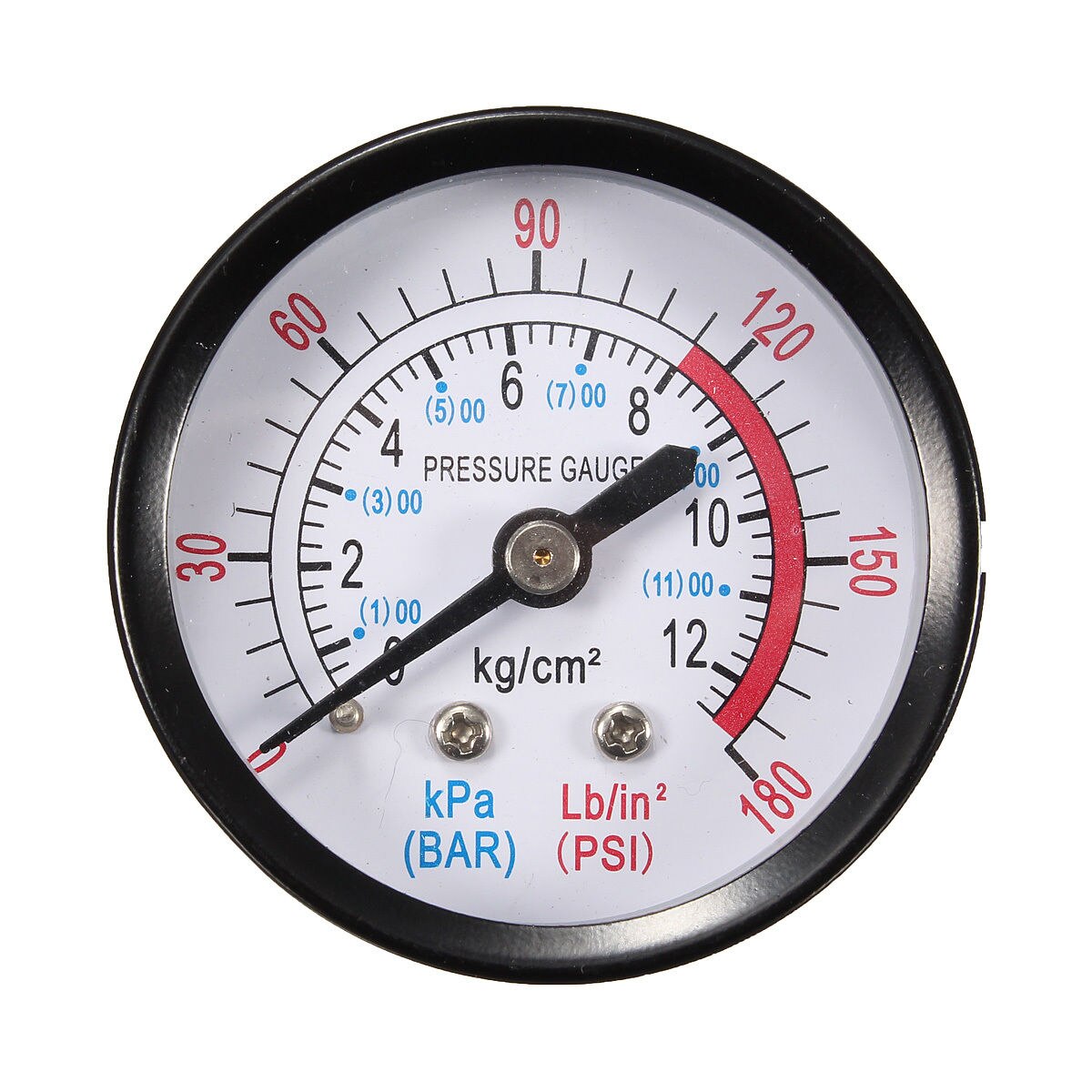 Bærbar måleur med dobbelt skala 1/4 " 1/8 " npt  -30hg/0ps vakuumtrykmåler manometer urskive display trykmåler