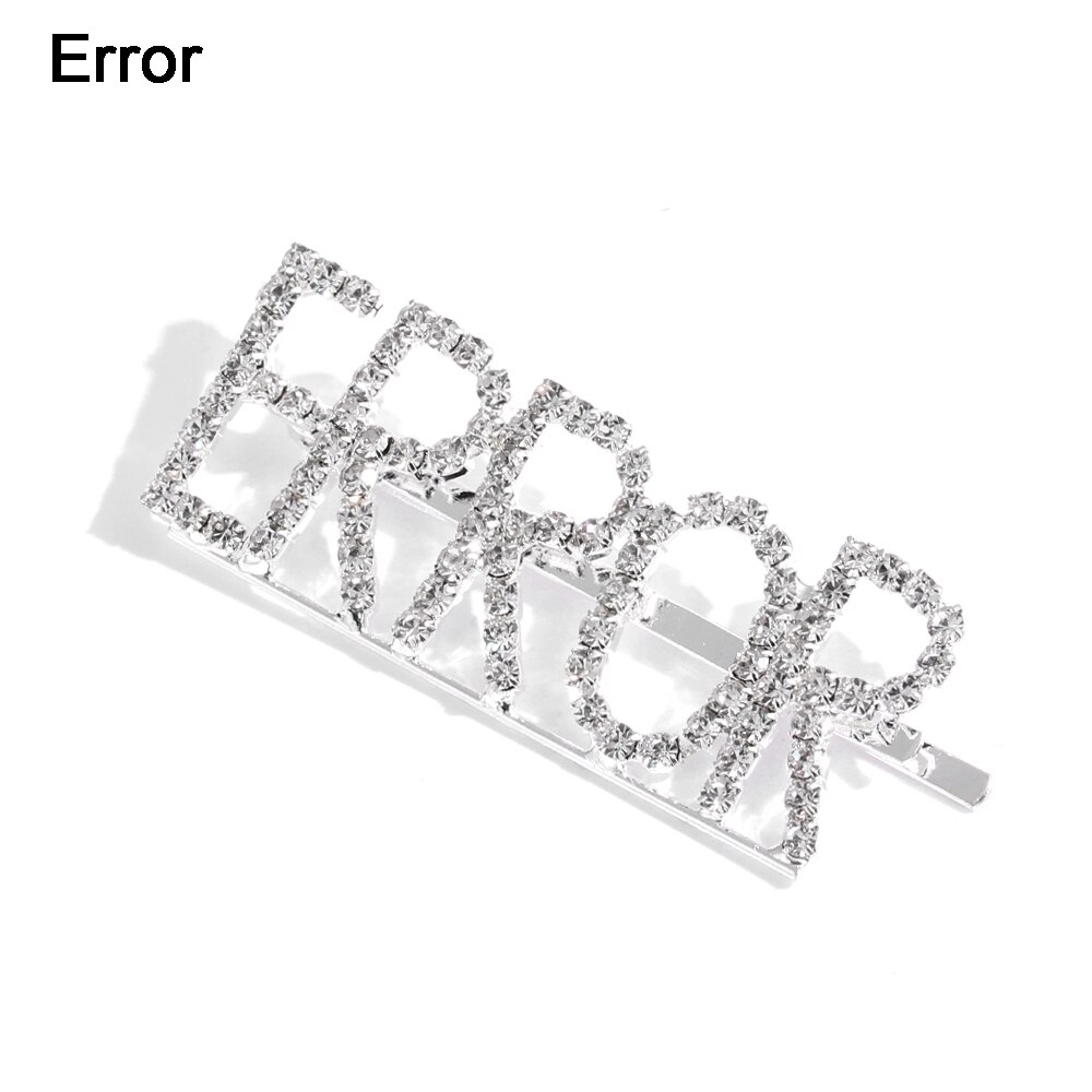 1pc bogstaver rhinestone krystal hårnåle hårspænder hårspænder hårspænde greb nål hårspænde ornament hårtilbehør: Fejl