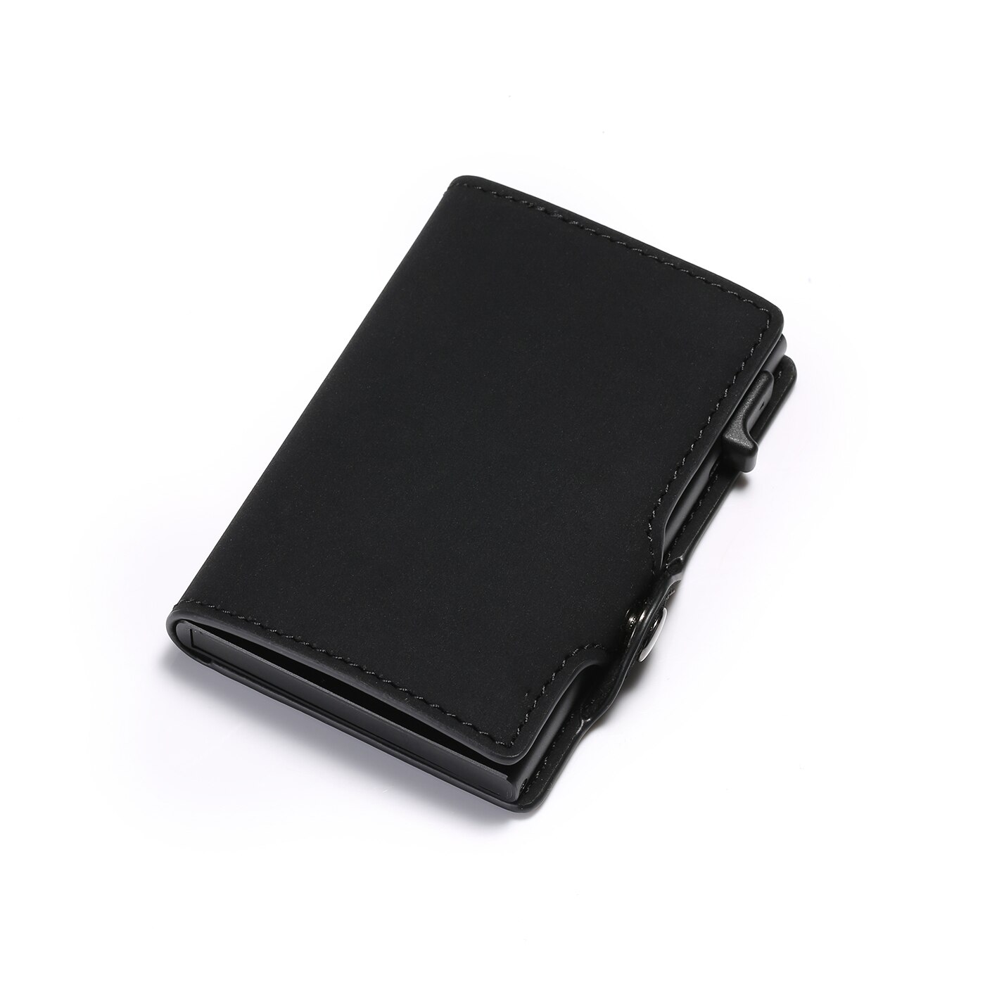 Zovyvol Top Portefeuilles Voor Mannen Korte Rfid Card Wallet Money Bag Mini Purse Man Aluminium Kleine Portemonnee Mannen Dunne vallet Wal: ZF002 BLACK