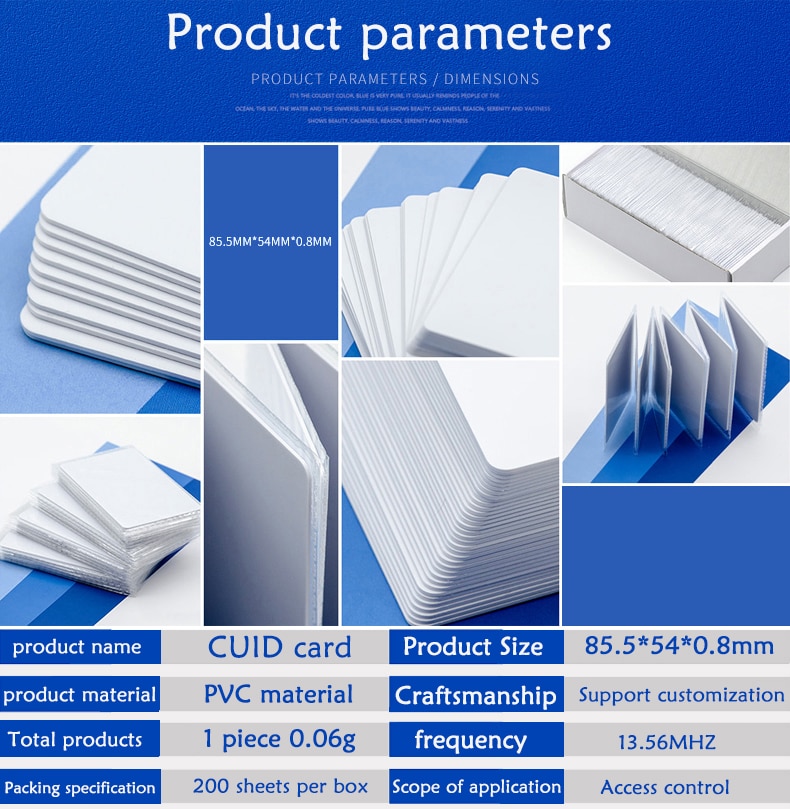 5/10pcs RFID CUID UID CARD Modify UID Changeable NFC MF 1k s50 card Block 0 13.56MHz Tag Access Card