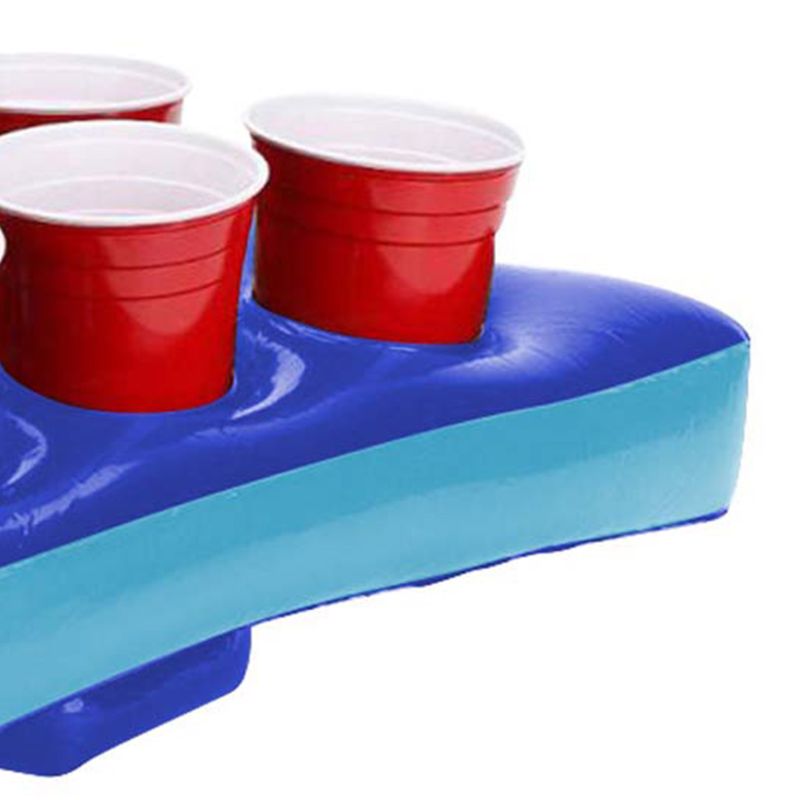 Opblaasbare Bier Pong Driehoek Cap 6 Gaten Cup Seat Gooien Interactieve Game Speelgoed Q0KB