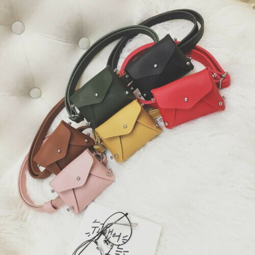 Children's Bag Mini Square Bag Rivet Pouch Kids Girl Cute Waist Packs Korean Shoulder Messenger bag