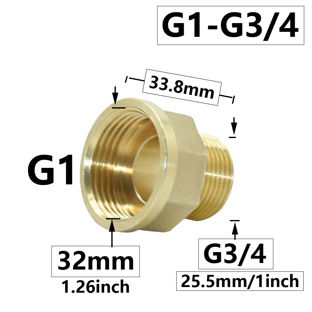 Latão 1/2 "3/4" 1 "macho fêmea rosca conector reduzindo acoplador acessórios de cobre conectores de tubo adaptador de torneira de água: Azul