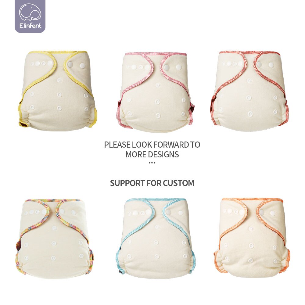 Elinfant Kawa polarny runo wielokrotnego użytku dopasowana pieluszka jeden rozmiar noc AIO i AI2 pieluszka dla niemowląt zmywalna konopna pieluchy z tkaniny 1 szt. Opakowanie