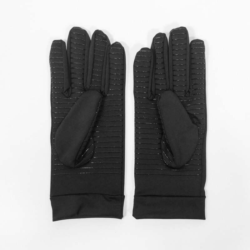 1 paar rutschfeste arthritis-kompressionshandschuhe, schwarze vollfingerhandschuhe, kupfer, zur linderung von arthritis
