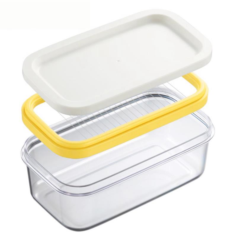 Butter Cutter Stainless Steel Slicer Cheese Glass Butter Keeper Container Box Multifunction Kitchen Accessories: Default Title