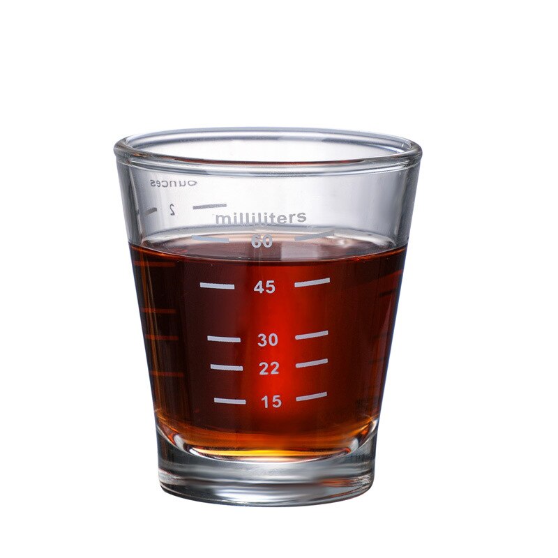 Coffee Accessories 60ml Square Thickened Glass Ounce Cup Graduated Measuring Cup Concentrated Cup Espresso Coffee Cup: 2 cups  style02