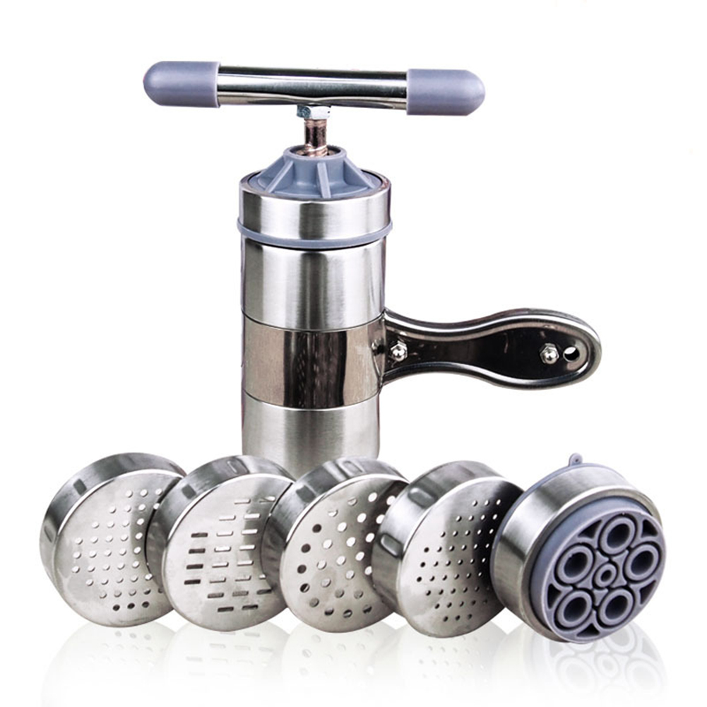 Máquina Manual para prensar Pasta, utensilios de cocina, cortador de manivela, exprimidor de frutas, utensilios de cocina con 5 moldes de presión, hacer espaguetis: Default Title