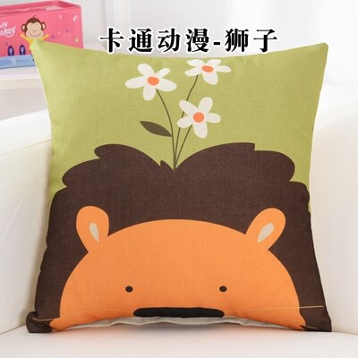 Cute Cartoon Printing Linen Square Sofa Children Cushion Cover Nap Throw Pillow Case Decorbox Home Decor Household Supplies: 8