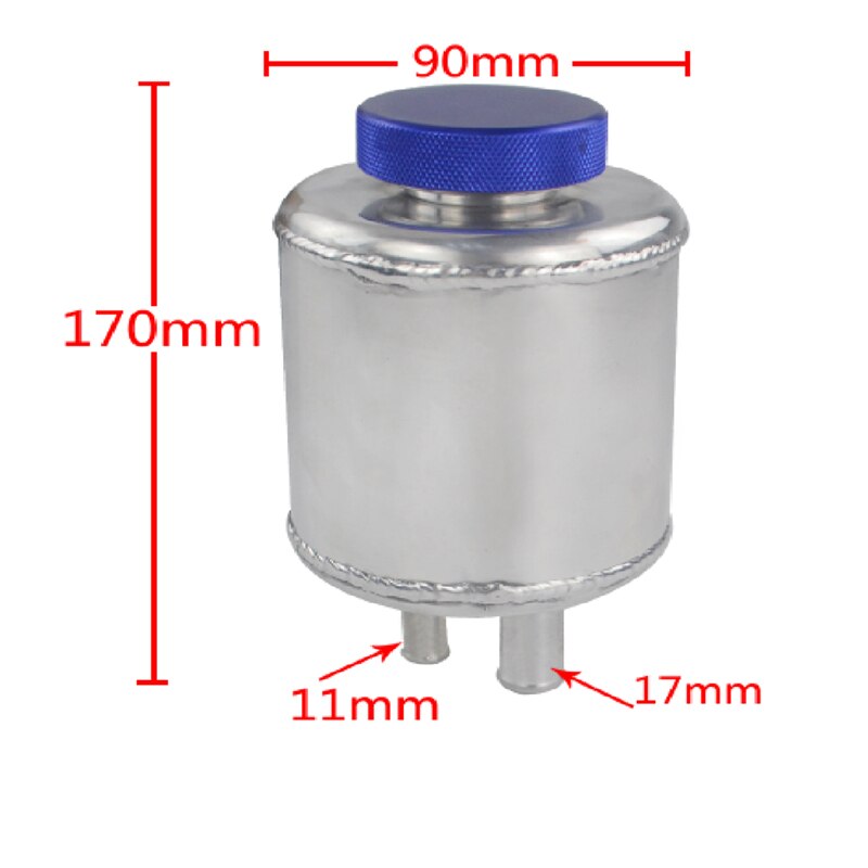 Car Aluminum Racing Power Steering Fluid Reservoir Tank Universal Fuel Breather Tank with Clamps Brackets