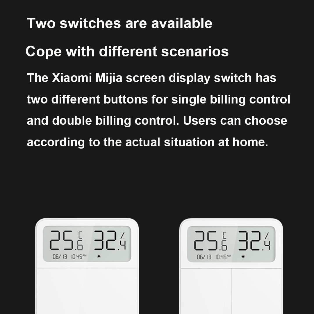 Xiaomi Mijia Multifunction Switch Temperature Humidity Single Control Three Open Electric Lamp LCD Switch Bluetooth version