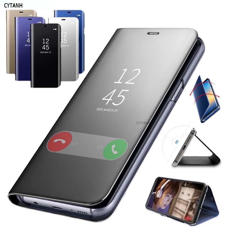 Smartphone Case For Samsung Galaxy A50 A 50 Case Cover Leather Smart Mirror View Case Phone Cases For Samsung A50 Flip Book case