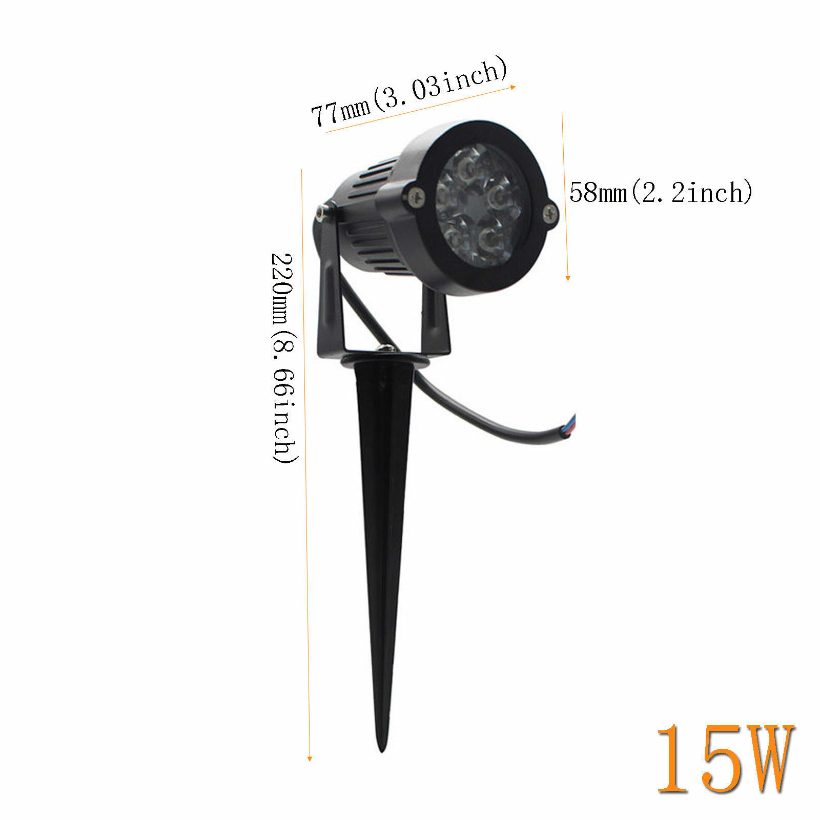 Projecteur LED Imperméable Conforme à la Norme IP65, Lumière Verte, Bleue, Rouge, Blanche et Chaude, Idéal pour un Jardin, une Cour, un Sentier ou un Paysage, 15/12/9W