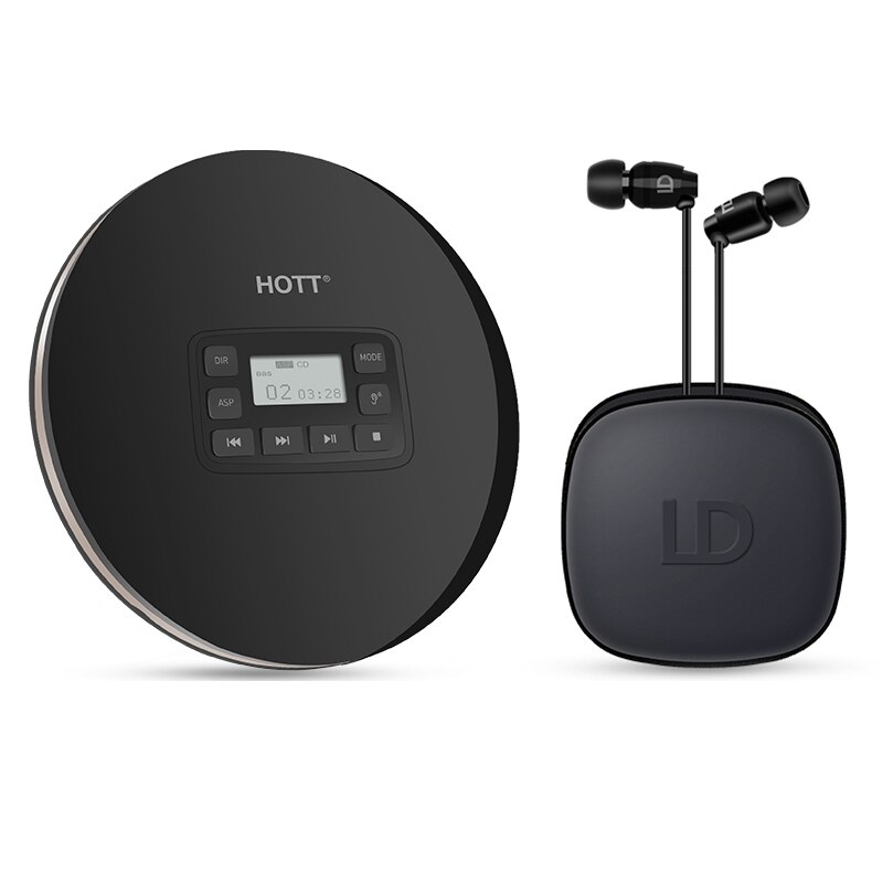 HOTT CD611 Portable CD Player LCD Display Anti-Skip Shockproof Car Stereo AUX MP3 Player Replacement for Earphone